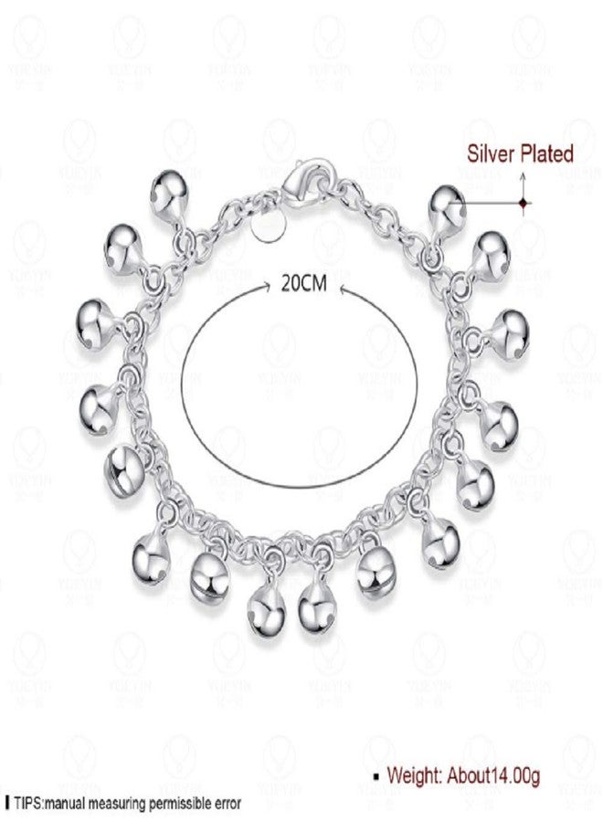 LRGKMCWTOB 925 Sterling Silver Popular Silver Jewelry Silver Jewelry Fashion Boutique Adjustable Bell Chain Bracelet Ladies Bracelet - Image 3
